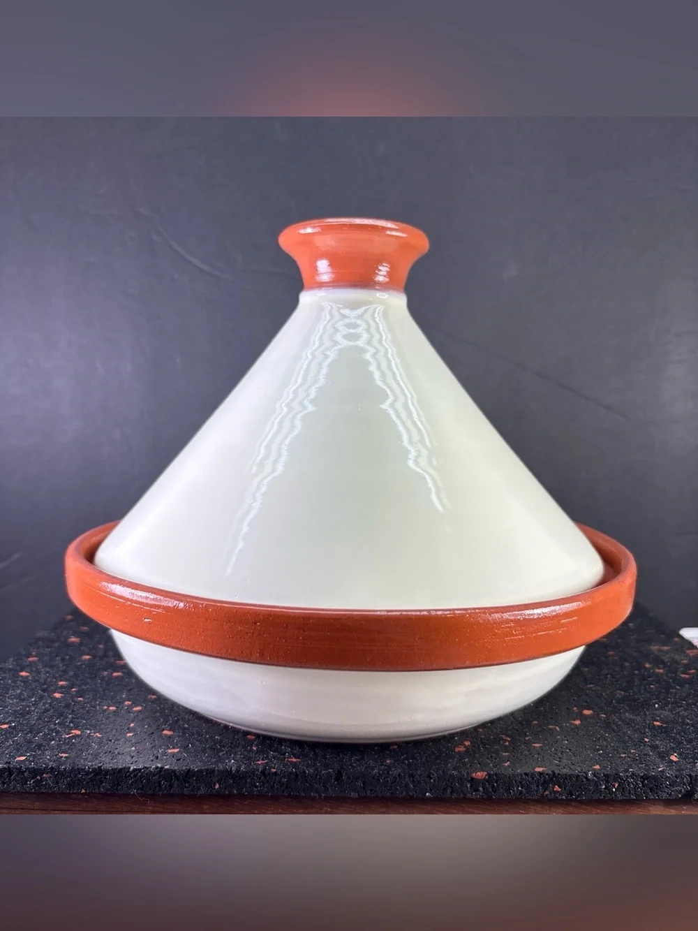 Tagine Stovetop Ceramic Cooket by Le Souk Ceramique, Made in Tunisia 7.5” X 8.75